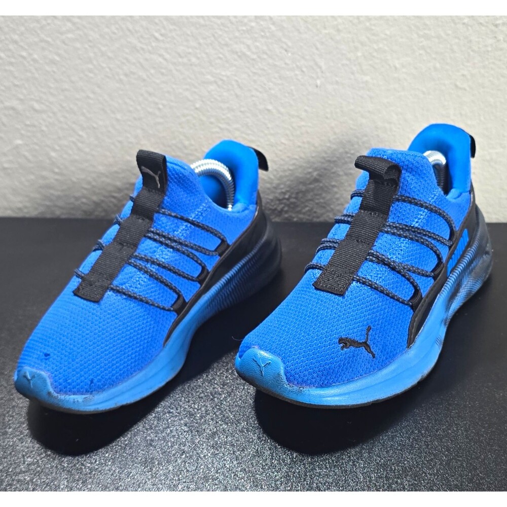 PUMA Kids 1C Blue Black Low Top Mesh Lace Up Sneakers 313041-01 EU32